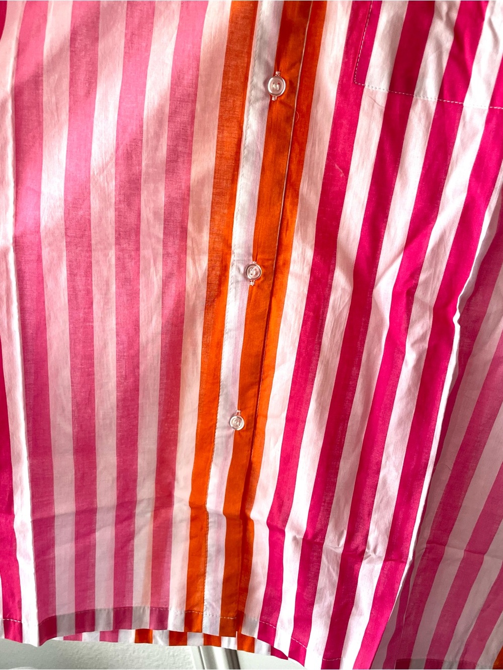 Beach Riot Pink & Orange Vertical Stripe Button-Down Shirt - Picture 9 of 9